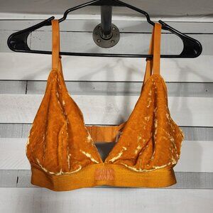EUC Victoria’s Secret PINK orange velvet bralette XL